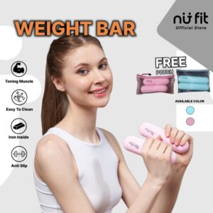 Nu Fit - Weight Bar Premium 2 kg 1 Kg Dumbell Sillicone Barbell Mini Silicon Non Slip Dumbel Barbel Dumbell 3lbs Barbel 3kg